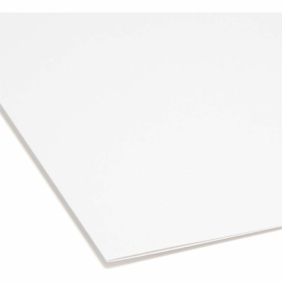 Smead SuperTab 1/3 Tab Cut Letter Recycled Top Tab File Folder - 8 1/2" x 11" - 3/4" Expansion - Assorted Position Tab Position - White - 10% Recycled - 100 / Box. Picture 4