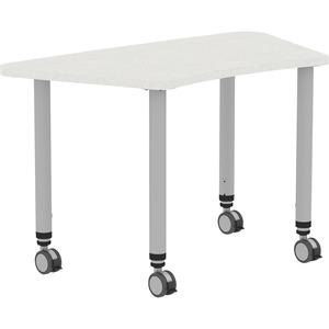 Lorell Attune Height-adjustable Multipurpose Curved Table - Trapezoid Top - Adjustable Height - 26.62" to 33.62" Adjustment x 60" Table Top Width x 23.62" Table Top Depth - 33.62" Height - Assembly Re. Picture 13