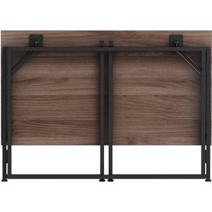 Lorell Folding Desk - For - Table TopWalnut Laminate Rectangle Top - Black Base x 43.30" Table Top Width x 23.62" Table Top Depth - 30" Height - Assembly Required - Brown - 1 Each. Picture 8