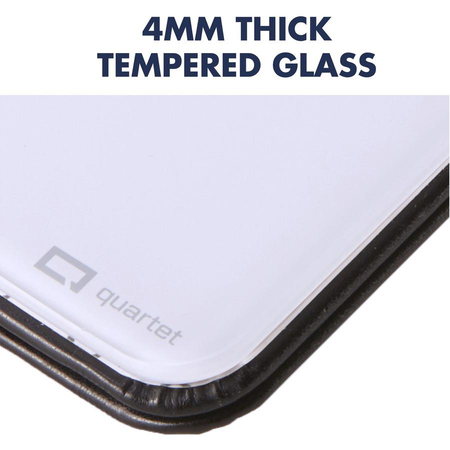 Quartet Portable Glass Dry-Erase Pad - 5" (0.4 ft) Width x 8" (0.7 ft) Height - White Tempered Glass Surface - Black Polyethylene Frame - Desktop - Magnetic - 1 Each. Picture 11