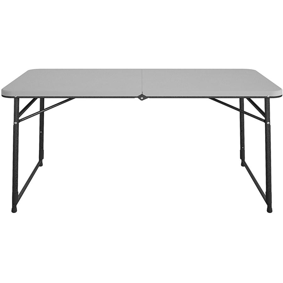 Cosco Fold Portable Indoor/Outdoor Utility Table - 200 lb Capacity - Adjustable Height - 48" Table Top Width x 24" Table Top Depth - 28" Height - Gray - Steel, Resin - 1 Each. Picture 16