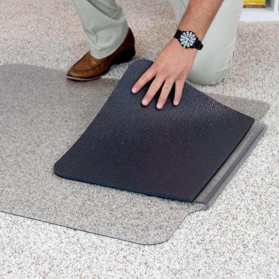ES ROBBINS Sit or Stand Mat with Lip - Pile Carpet - 53" Length x 36" Width - Lip Size 18" Length x 20" Width - Rectangular - Vinyl, Foam - Clear - 1Each. Picture 14