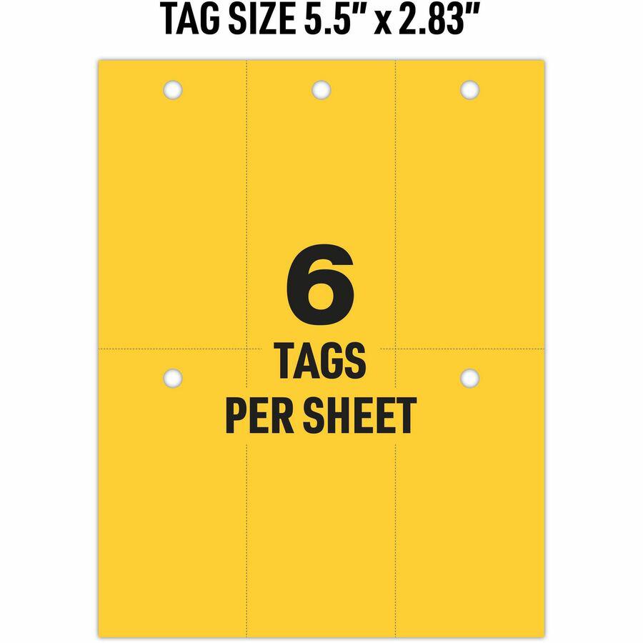 Avery&reg; UltraDuty Lock Out Tag Out Hang Tags - 2.92" Length x 5.50" Width - 60 / Pack - Plastic - Yellow. Picture 4