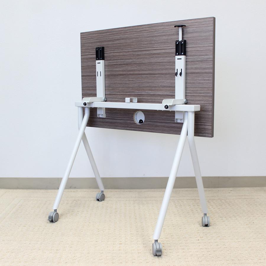 Boss Flip Top Training Table - Driftwood Rectangle Top - Four Leg Base - 4 Legs x 36" Table Top Width x 24" Table Top Depth - 29.50" Height - Wood Top Material. Picture 14
