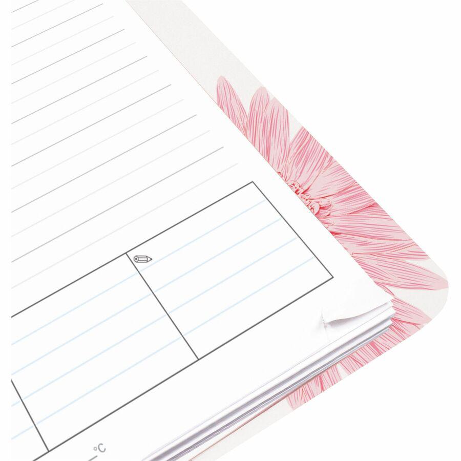 Brownline Essential Daily/Monthly Planner Book - Daily, Monthly - 12 Month - January - December - 7:00 AM to 7:30 PM - Half-hourly - 1 Day Single Page Layout - 8" x 5" Sheet Size - Twin Wire - Pink - . Picture 4