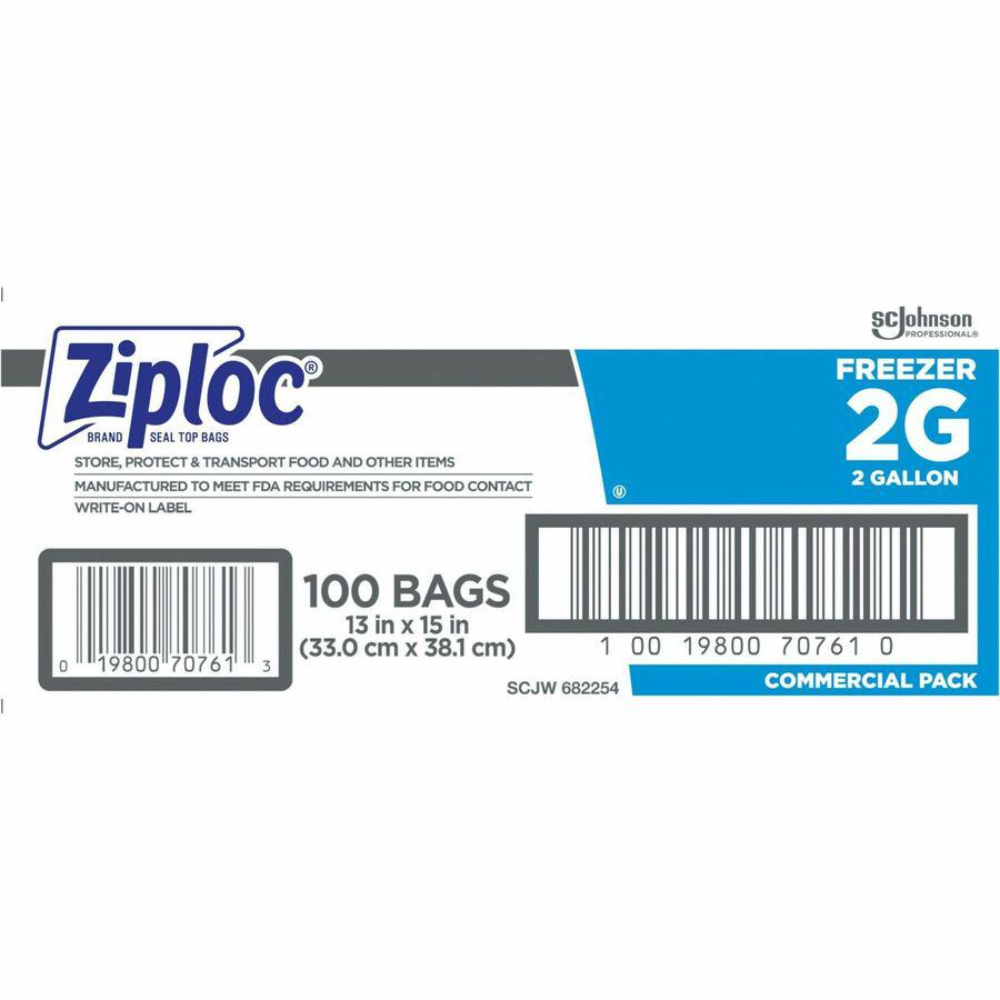 Ziploc&reg; Grip n' Seal Freezer Bags - 2 gal Capacity - 13" Width x 15" Length - Blue - Plastic - 1Carton - Food, Meat, Poultry, Fish. Picture 4