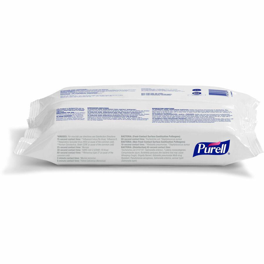 PURELL&reg; Foodservice Surface Sanitizing Wipes - White - 72 Per Packet - 12 / Carton. Picture 3
