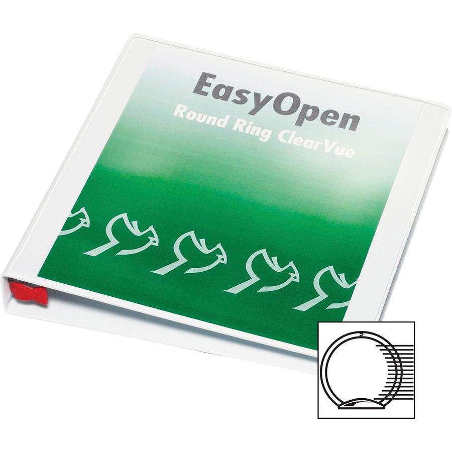 Cardinal EasyOpen ClearVue Locking Round Ring Binder - 1" Binder Capacity - Letter - 8 1/2" x 11" Sheet Size - 200 Sheet Capacity - 1" Spine Width - 3 x Round Ring Fastener(s) - 2 Inside Front & Back . Picture 7