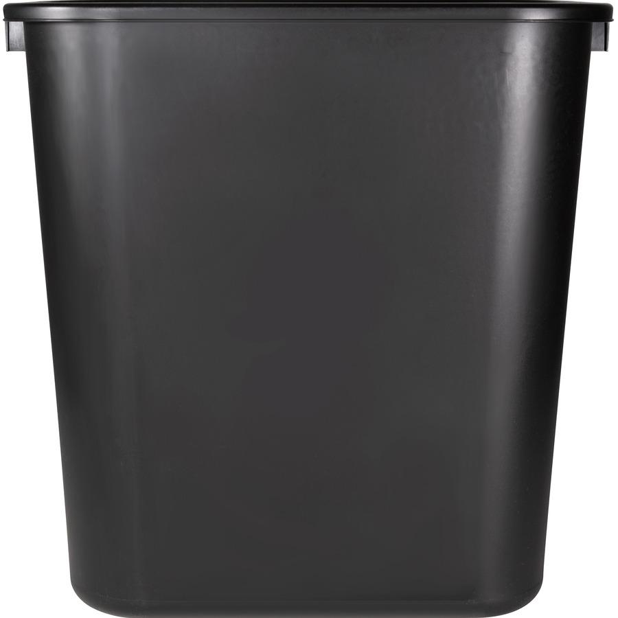 Sparco Rectangular Wastebasket - 7 gal Capacity - Rectangular - 15" Height x 14.5" Width x 10.5" Depth - Polyethylene - Black - 1 Each. Picture 4