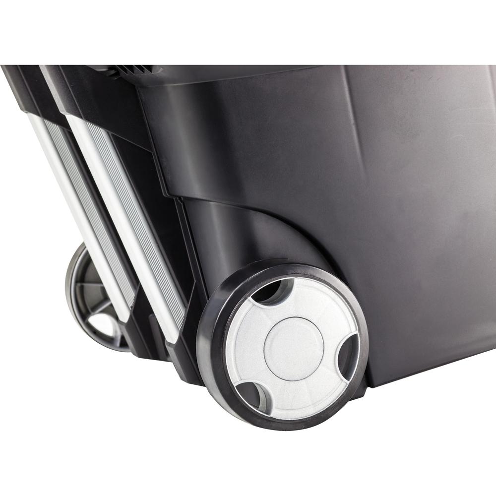 Storex Premium File Cart - Telescopic Handle - Steel, Plastic - 15" Length x 16.4" Width x 17" Depth Height - Black - 1 Each. Picture 3