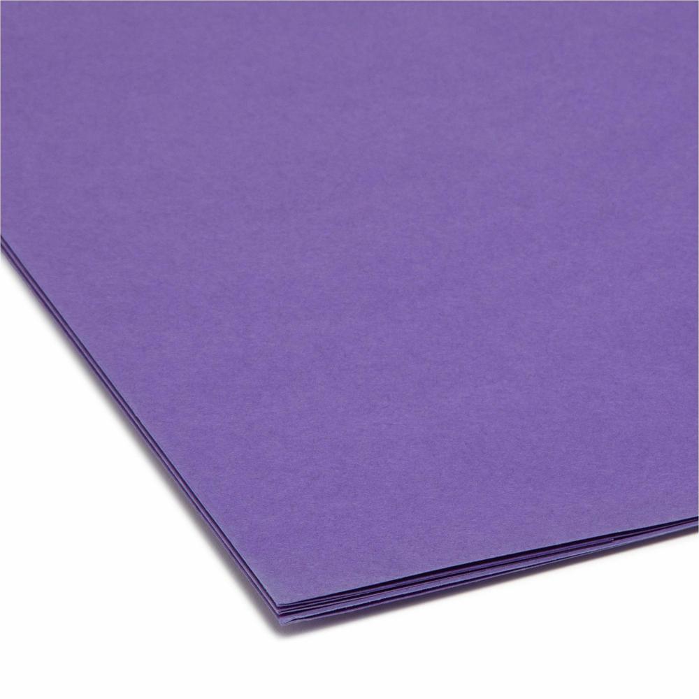 Smead SuperTab 1/3 Tab Cut Letter Recycled Top Tab File Folder - 8 1/2" x 11" - 3/4" Expansion - Top Tab Location - Assorted Position Tab Position - 2 Divider(s) - Teal, Purple, Navy - 10% Recycled - . Picture 3