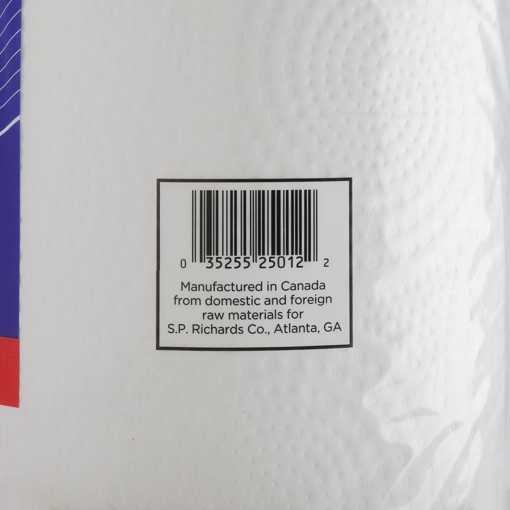 Genuine Joe Paper Towels - 2 Ply - 8" x 11" - 250 Sheets/Roll - 1.63" Core - White - Paper - Perforated, Absorbent, Soft, Chlorine-free - For Kitchen, Multipurpose, Hand, Breakroom - 12 / Carton. Picture 3