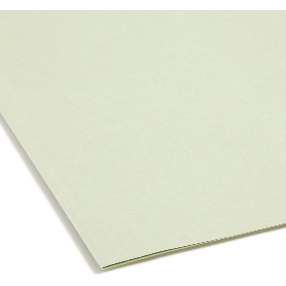 Smead FasTab 1/3 Tab Cut Letter Recycled Fastener Folder - 8 1/2" x 11" - 2 Fastener(s) - Top Tab Location - Assorted Position Tab Position - Moss - 10% Recycled - 18 / Box. Picture 3