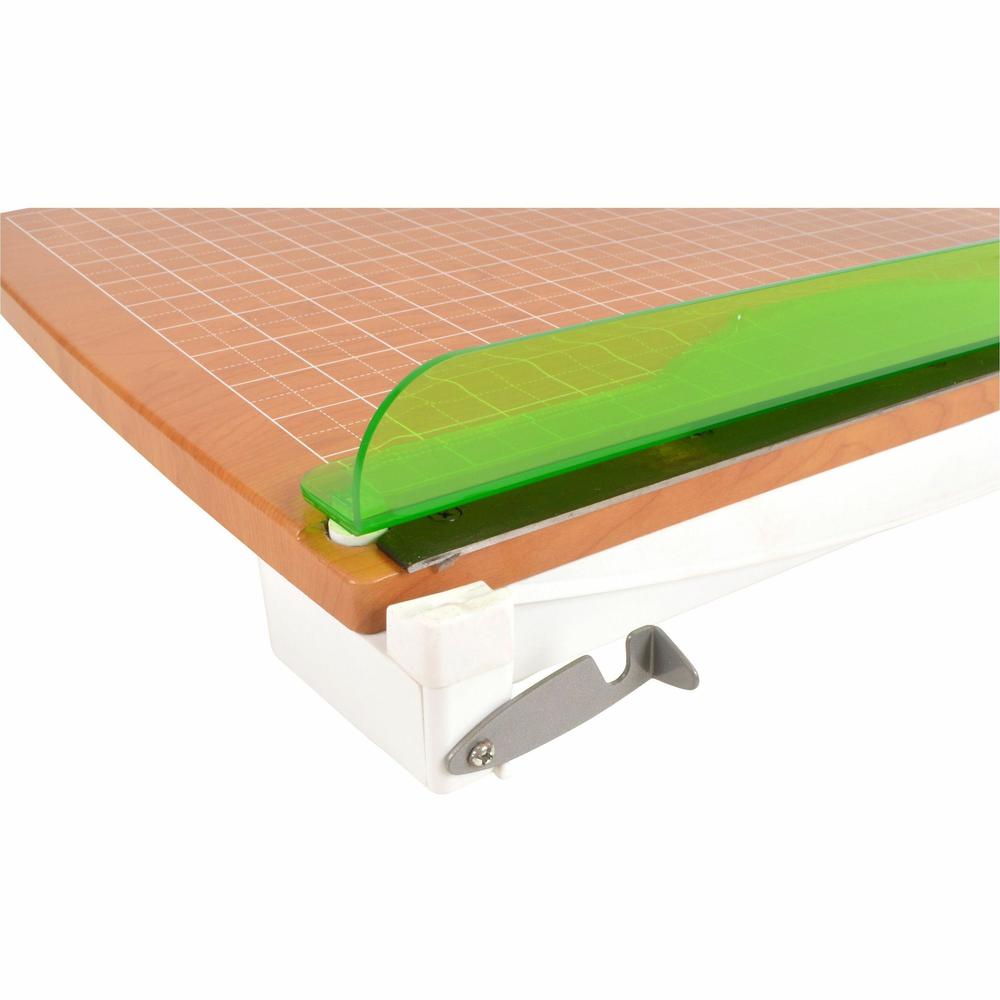 Westcott 15" CarboTitanium Guillotine Trimmer - 30 Sheet Cutting Capacity - CarboTitanium Blade - 15" Cutting Length - Heavy Duty, Lockable, Comfortable, Alignment Grid - Green, White - 22" Length - 1. Picture 3
