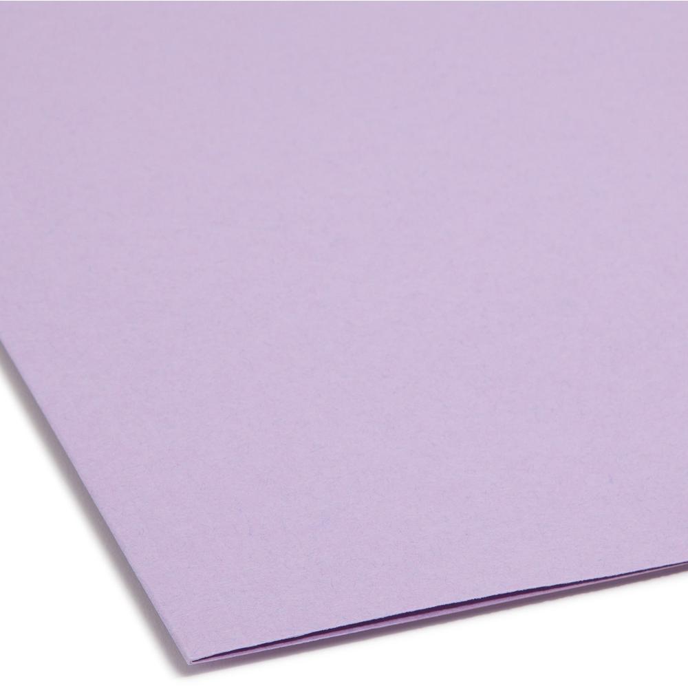 Smead 1/3 Tab Cut Legal Recycled Fastener Folder - 8 1/2" x 14" - 2 Fastener(s) - Top Tab Location - Assorted Position Tab Position - Lavender - 10% Recycled - 50 / Box. Picture 3