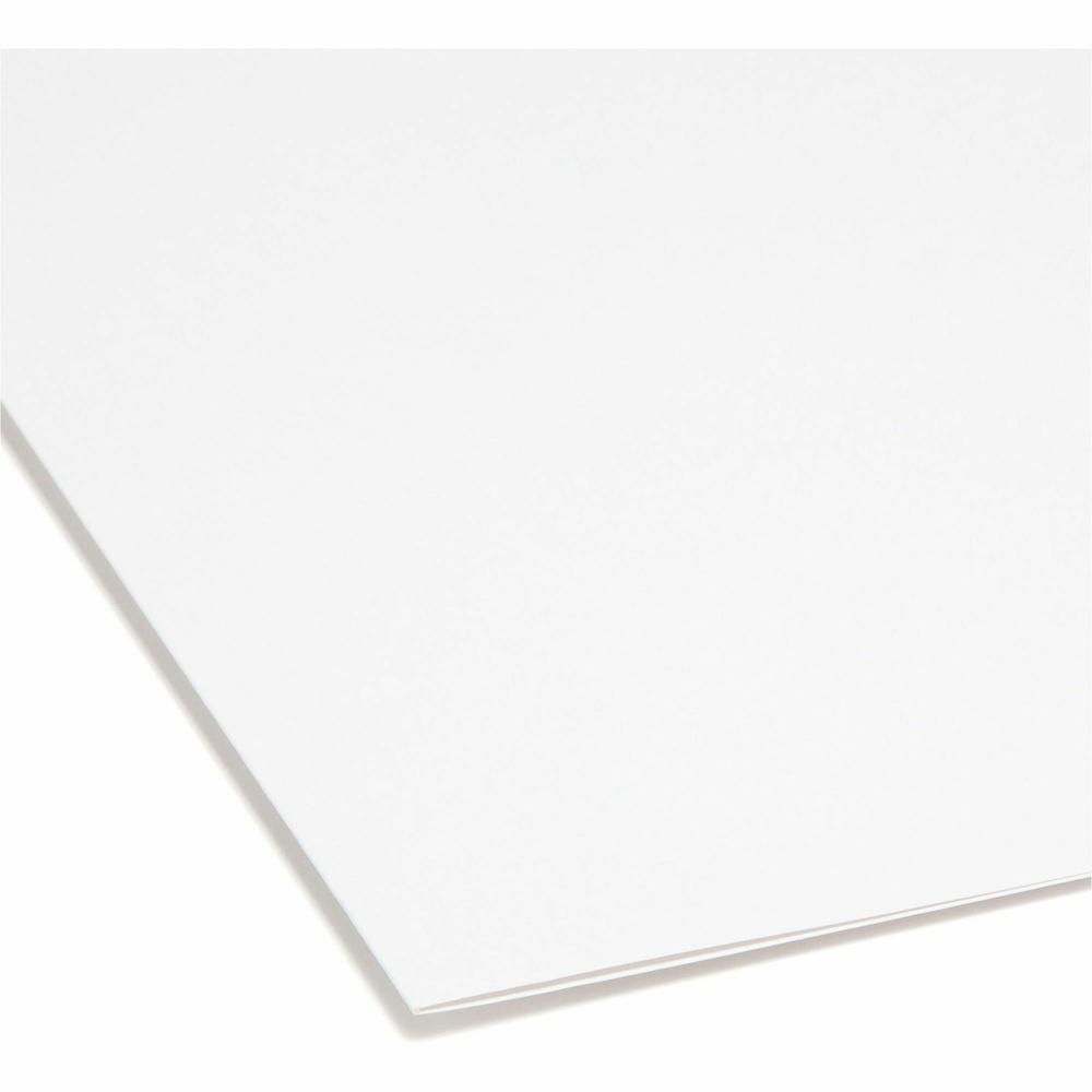 Smead SuperTab 1/3 Tab Cut Letter Recycled Top Tab File Folder - 8 1/2" x 11" - 3/4" Expansion - Assorted Position Tab Position - White - 10% Recycled - 100 / Box. Picture 3