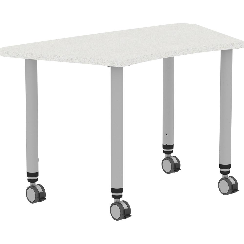 Lorell Attune Height-adjustable Multipurpose Curved Table - Trapezoid Top - Adjustable Height - 26.62" to 33.62" Adjustment x 60" Table Top Width x 23.62" Table Top Depth - 33.62" Height - Assembly Re. Picture 7