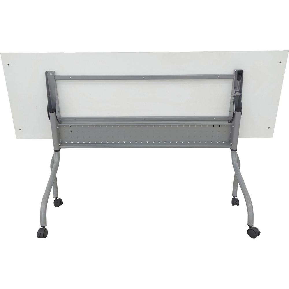 Lorell Flip Top Training Table - White Top - Silver Base - 4 Legs - 23.60" Table Top Length x 72" Table Top Width - 29.50" HeightAssembly Required - Melamine Top Material - 1 Each. Picture 2