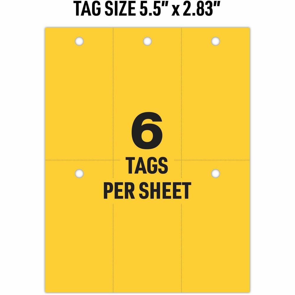 Avery&reg; UltraDuty Lock Out Tag Out Hang Tags - 2.92" Length x 5.50" Width - 60 / Pack - Plastic - Yellow. Picture 3