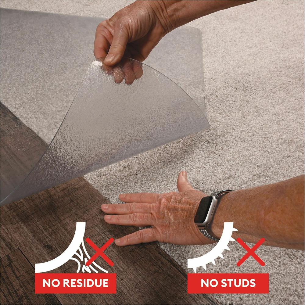 Deflecto SuperGrip Multi-surface Chair Mat - Hard Floor, Carpet - 48" Length x 36" Width x 0.370" Thickness - Vinyl - Clear - 1Each. Picture 3