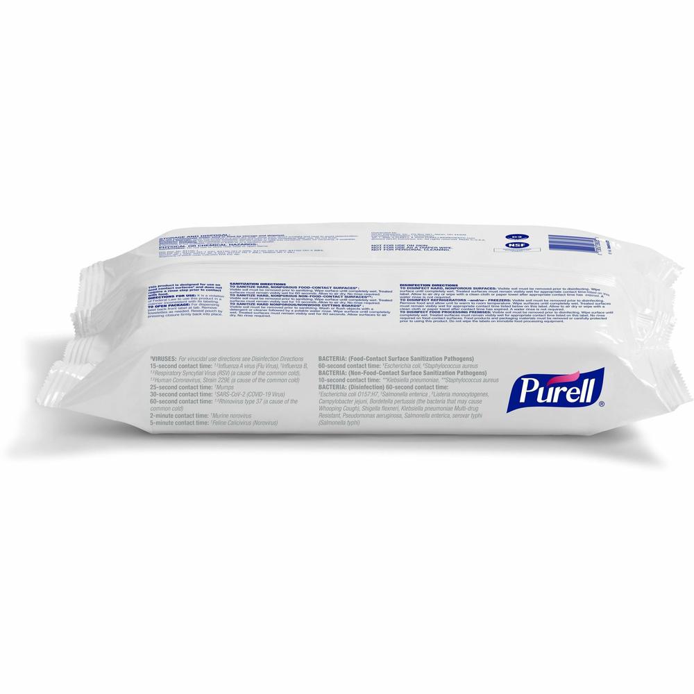 PURELL&reg; Foodservice Surface Sanitizing Wipes - White - 72 Per Packet - 12 / Carton. Picture 2