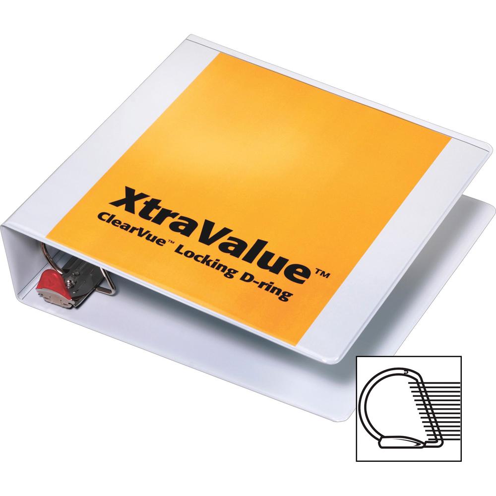 Cardinal Xtravalue Clearvue Locking D-Ring Binder - 2" Binder Capacity - Letter - 8 1/2" x 11" Sheet Size - 540 Sheet Capacity - 2 1/2" Spine Width - 3 x D-Ring Fastener(s) - 2 Inside Front & Back Poc. Picture 9