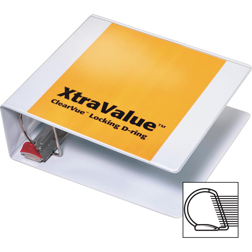 Cardinal Xtravalue Clearvue Locking D-Ring Binder - 4" Binder Capacity - Letter - 8 1/2" x 11" Sheet Size - 890 Sheet Capacity - 3 3/5" Spine Width - 3 x D-Ring Fastener(s) - 2 Inside Front & Back Poc. Picture 6