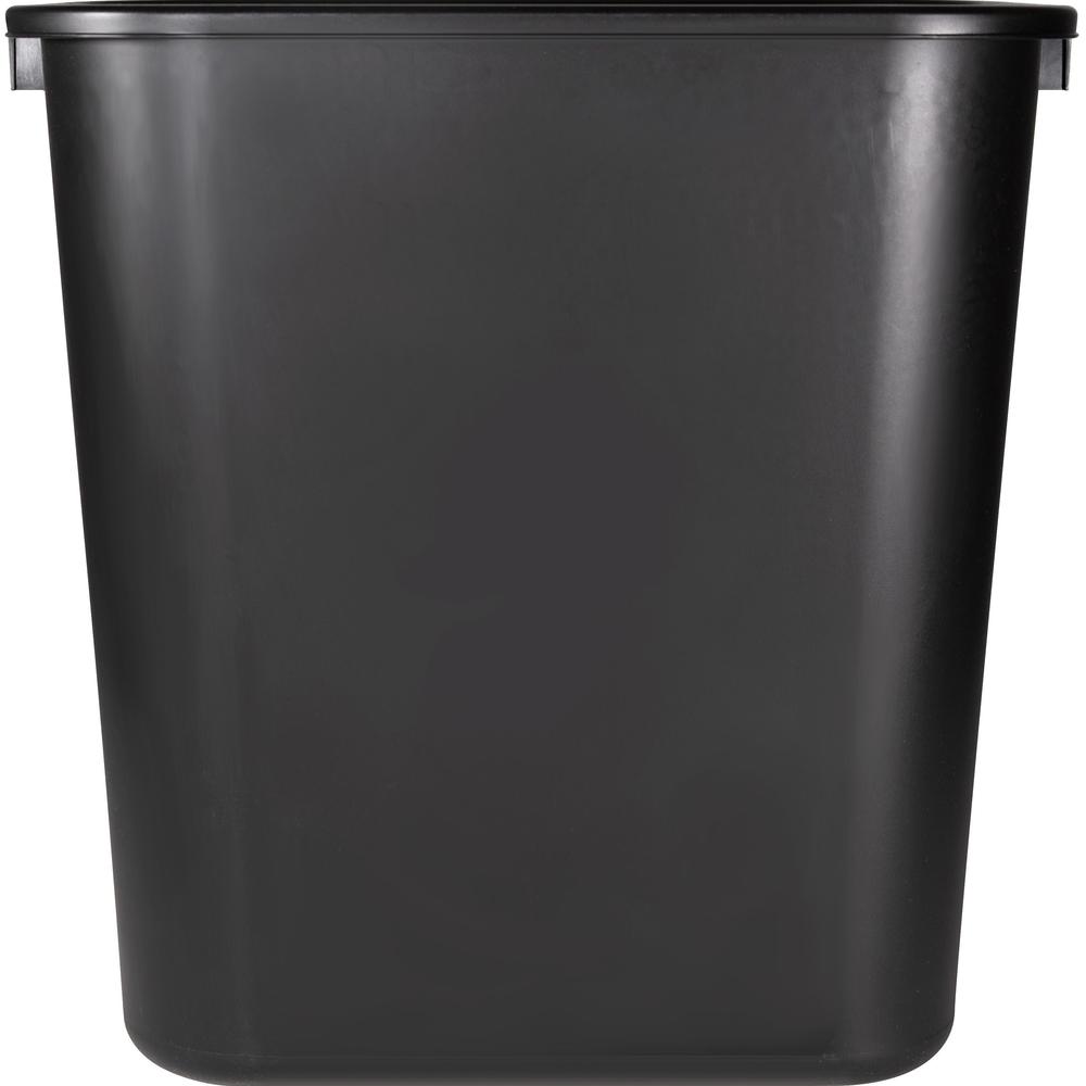 Sparco Rectangular Wastebasket - 7 gal Capacity - Rectangular - 15" Height x 14.5" Width x 10.5" Depth - Polyethylene - Black - 1 Each. Picture 3