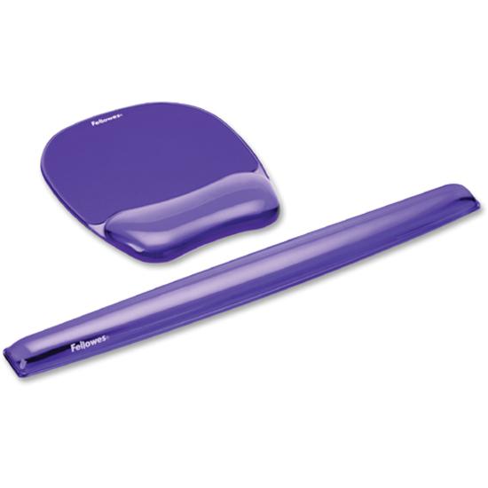 Fellowes Crystals Gel Mousepad/Wrist Rest - 0.75" x 7.88" x 9.19" Dimension - Purple - Rubber, Gel - Stain Resistant, Skid Proof - 1 Pack. Picture 4