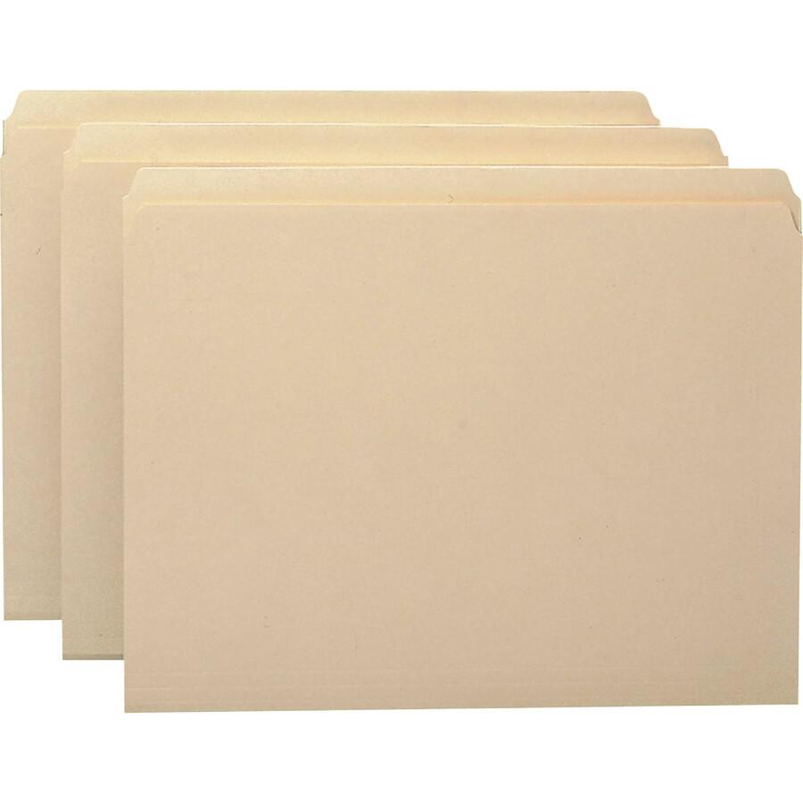 Smead Straight Tab Cut Letter Recycled Top Tab File Folder - 8 1/2" x 11" - 3/4" Expansion - Manila - Manila - 10% Recycled - 100 / Box. Picture 6