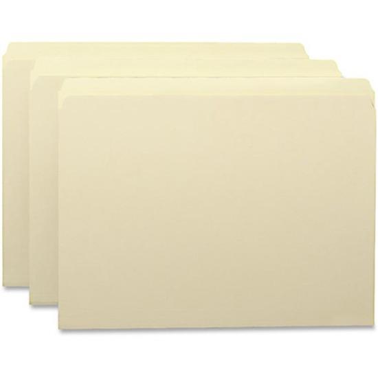 Smead Straight Tab Cut Letter Recycled Top Tab File Folder - 8 1/2" x 11" - 3/4" Expansion - Manila - Manila - 10% Recycled - 100 / Box. Picture 2