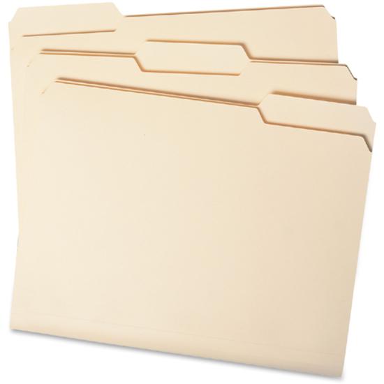 Smead WaterShed/CutLess 1/3 Tab Cut Letter Recycled Top Tab File Folder - 8 1/2" x 11" - 3/4" Expansion - Top Tab Location - Assorted Position Tab Position - Manila - Manila - 30% Recycled - 100 / Box. Picture 4