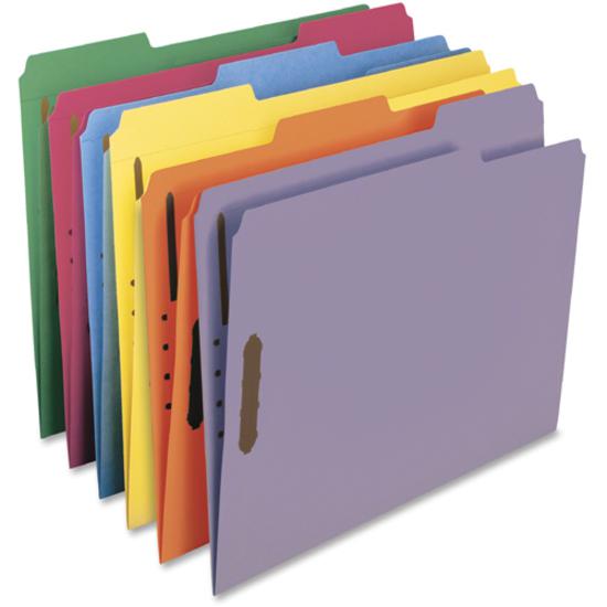 Smead Colored 1/3 Tab Cut Letter Recycled Fastener Folder - 8 1/2" x 11" - 3/4" Expansion - 2 x 2K Fastener(s) - 2" Fastener Capacity for Folder - Top Tab Location - Assorted Position Tab Position - B. Picture 10