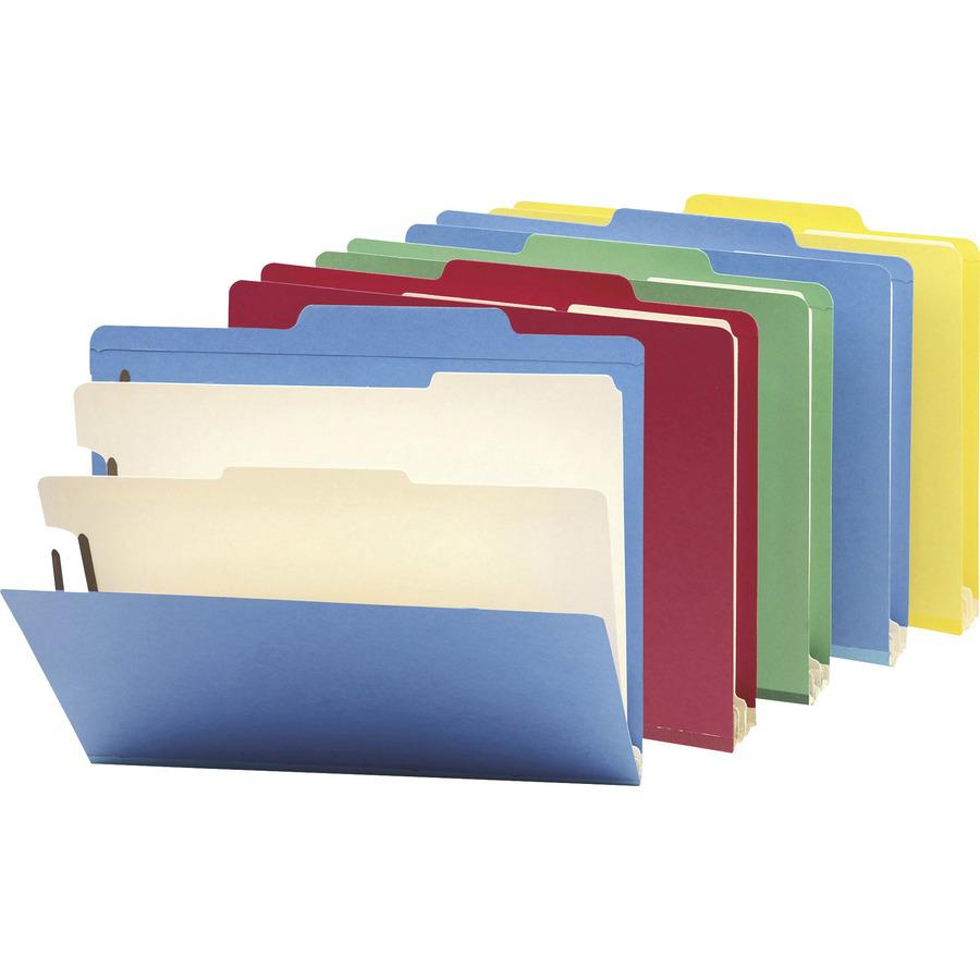 Smead Colored 2/5 Tab Cut Letter Recycled Classification Folder - 8 1/2" x 11" - 2" Expansion - 2 x 2B Fastener(s) - 2" Fastener Capacity for Folder - Top Tab Location - Right of Center Tab Position -. Picture 7
