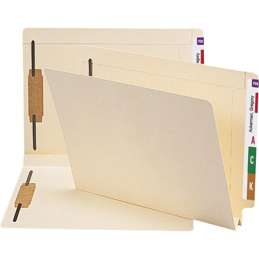 Smead Straight Tab Cut Letter Recycled Fastener Folder - 8 1/2" x 11" - 1 1/2" Expansion - 2 x 2B Fastener(s) - 2" Fastener Capacity for Folder - End Tab Location - Manila - Manila - 10% Recycled - 50. Picture 8