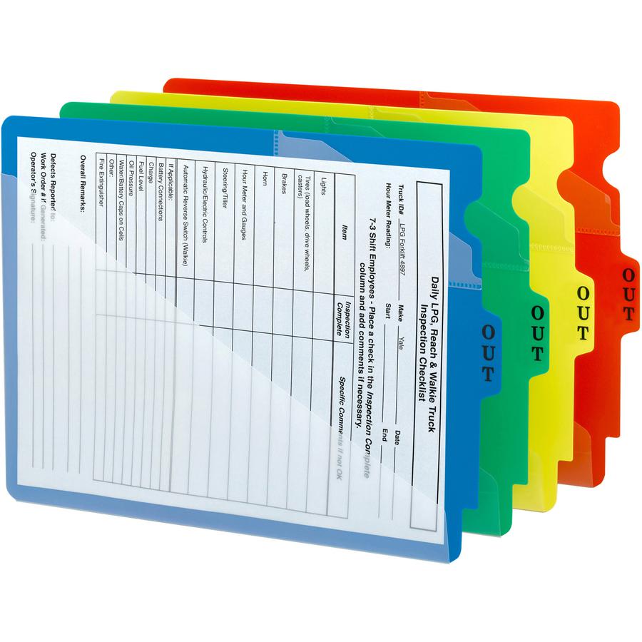 Smead End Tab Out Guides - Printed Center Tab(s) - Message - OUT - Red Poly Tab(s) - 50 / Box. Picture 3