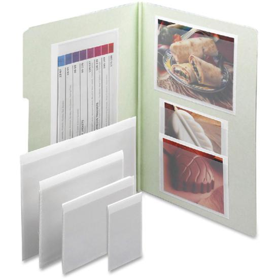 Smead Self-Adhesive Pockets - 5 5/16" x 3 5/8" Sheet - Clear - Poly - 100 / Box. Picture 2