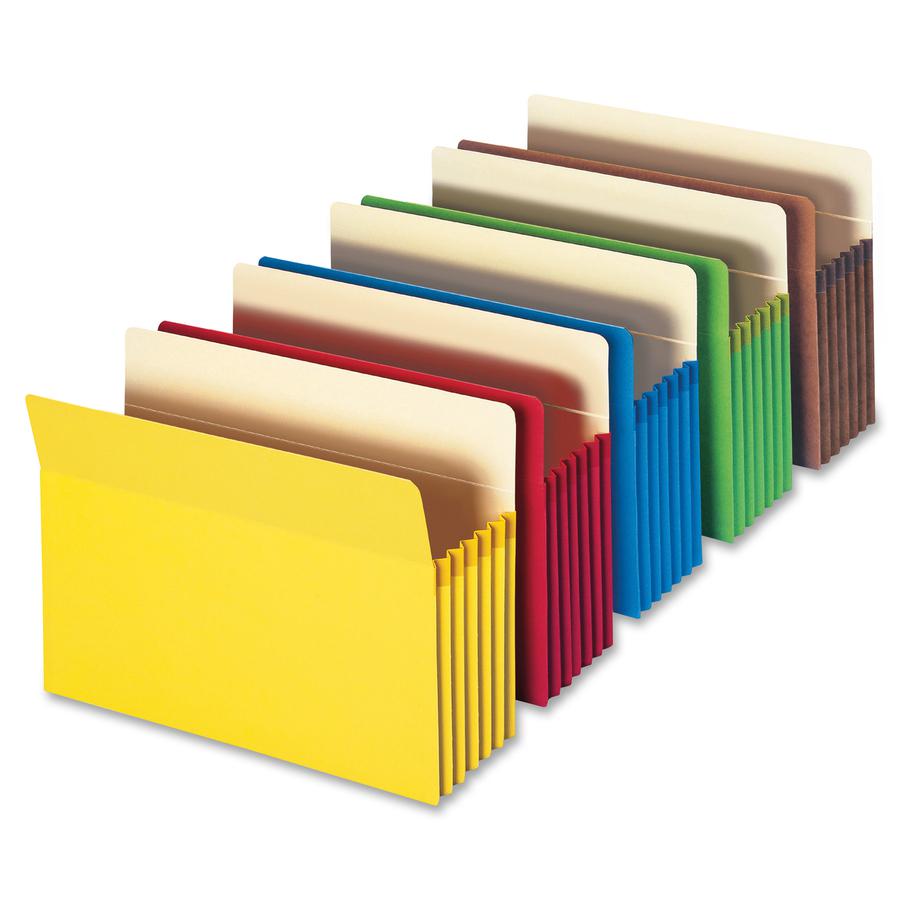 Smead Colored File Pockets - Legal - 8 1/2" x 14" Sheet Size - 5 1/4" Expansion - Top Tab Location - 9 pt. Folder Thickness - Blue - Recycled - 1 Each"". Picture 2