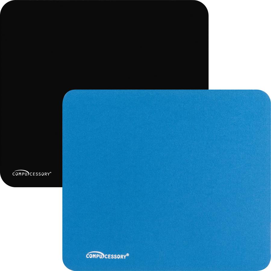 Compucessory Smooth Cloth Nonskid Mouse Pads - 9.50" x 8.50" Dimension - Blue - Rubber, Cloth - 1 Pack. Picture 3