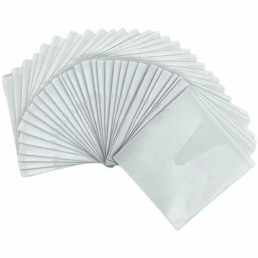 Compucessory Self-Adhesive Poly CD/DVD Holders - 1 x CD/DVD Capacity - White - Polypropylene - 50 / Pack. Picture 9