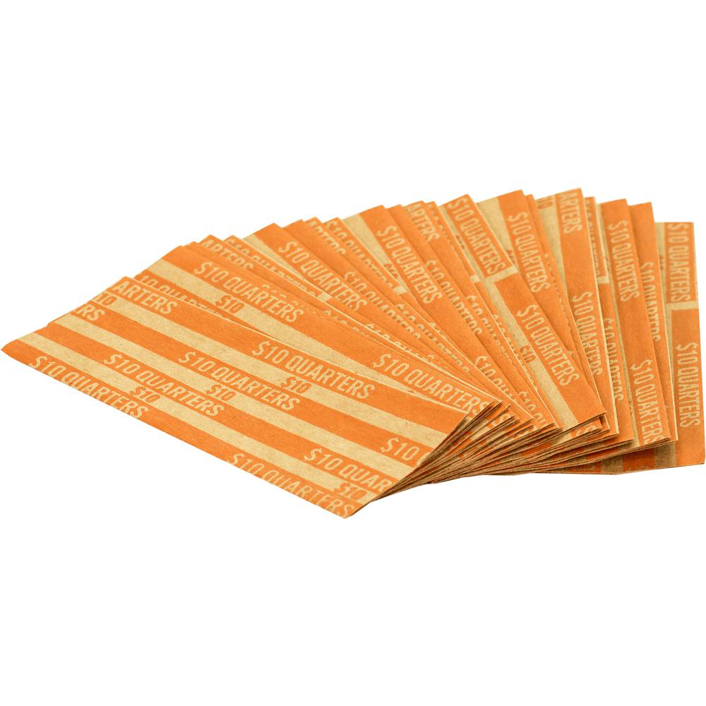 Sparco Flat Coin Wrappers - 1000 Wrap(s)Total $10 in 40 Coins of 25¢ Denomination - 60 lb Basis Weight - Kraft - Orange - 1000 / Pack. Picture 5
