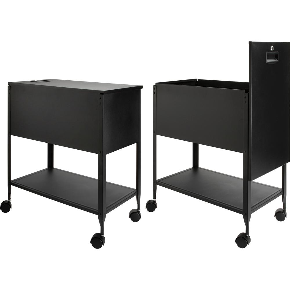 Lorell Standard Mobile File - 4 Casters - x 13.5" Width x 24.8" Depth x 28.3" Height - Black - 1 Each. Picture 2
