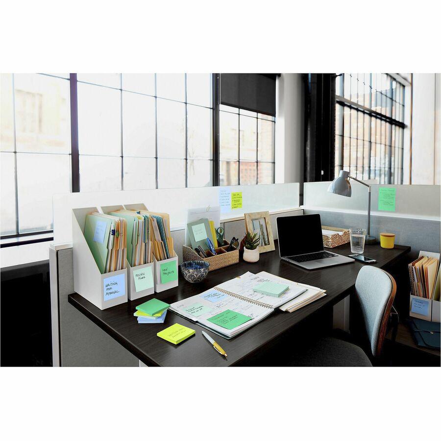 Post-it&reg; Super Sticky Lined Notes - Oasis Color Collection - 540 - 4" x 4" - Square - 90 Sheets per Pad - Ruled - Washed Denim, Fresh Mint, Limeade, Lucky Green, Sea Glass - Paper - Self-adhesive . Picture 2