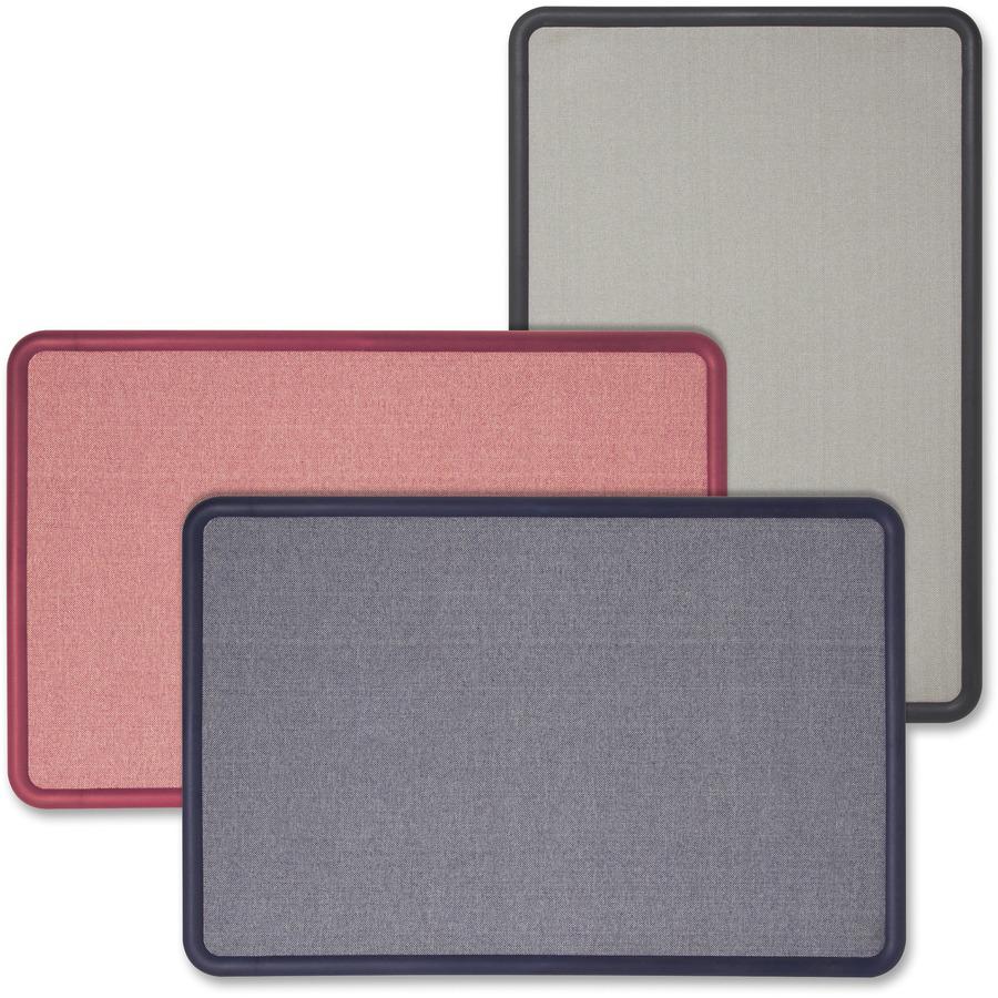 Quartet Contour Bulletin Board - 24" Height x 36" Width - Gray Fabric Surface - Durable, Self-healing - Black Frame - 1 Each. Picture 2