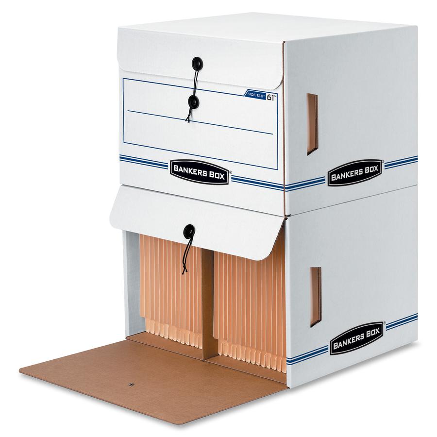Bankers Box Side-Tab File Storage Boxes - Internal Dimensions: 15.25" Width x 13.50" Depth x 10.75" Height - External Dimensions: 16" Width x 14" Depth x 11.3" Height - Media Size Supported: Letter - . Picture 2