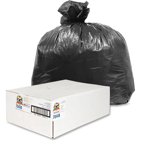 Genuine Joe Economy Linear Low-Density Can Liners - 16 gal Capacity - 24" Width x 31" Length - 0.35 mil (9 Micron) Thickness - Low Density - Black - 1000/Carton. Picture 2