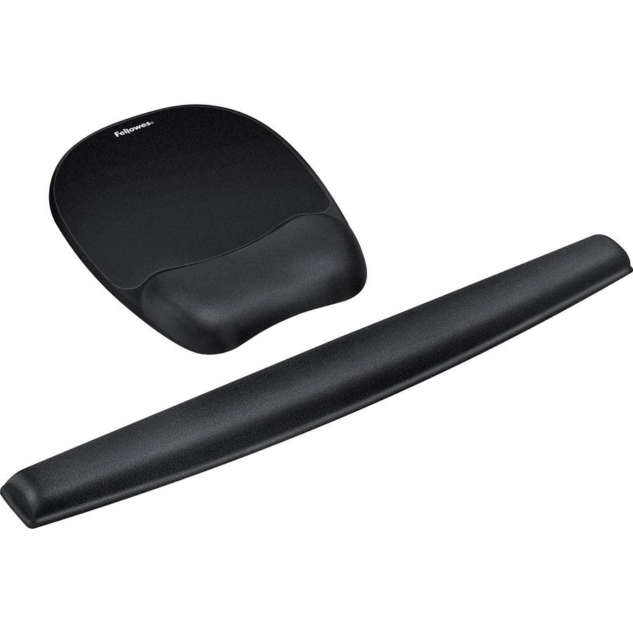 Fellowes Memory Foam Mouse Pad/Wrist Rest- Black - 1" x 7.94" x 9.25" Dimension - Black - Memory Foam - Wear Resistant, Tear Resistant, Skid Proof - 1 Pack. Picture 3