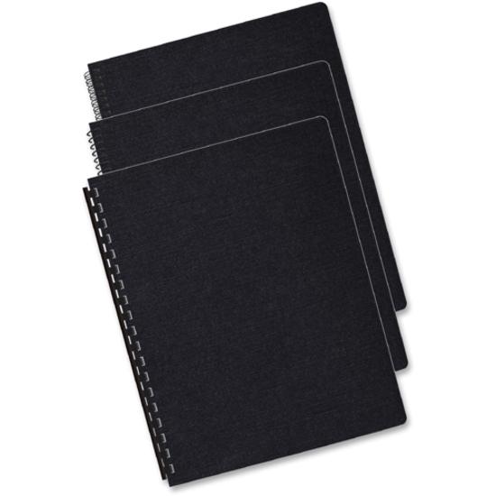 Fellowes Expressions&trade; Linen Presentation Covers - Oversize, Black, 200 pack - 11.3" Height x 8.8" Width x 0.1" Depth - 8 3/4" x 11 1/4" Sheet - Black - Linen - 200 / Pack. Picture 6
