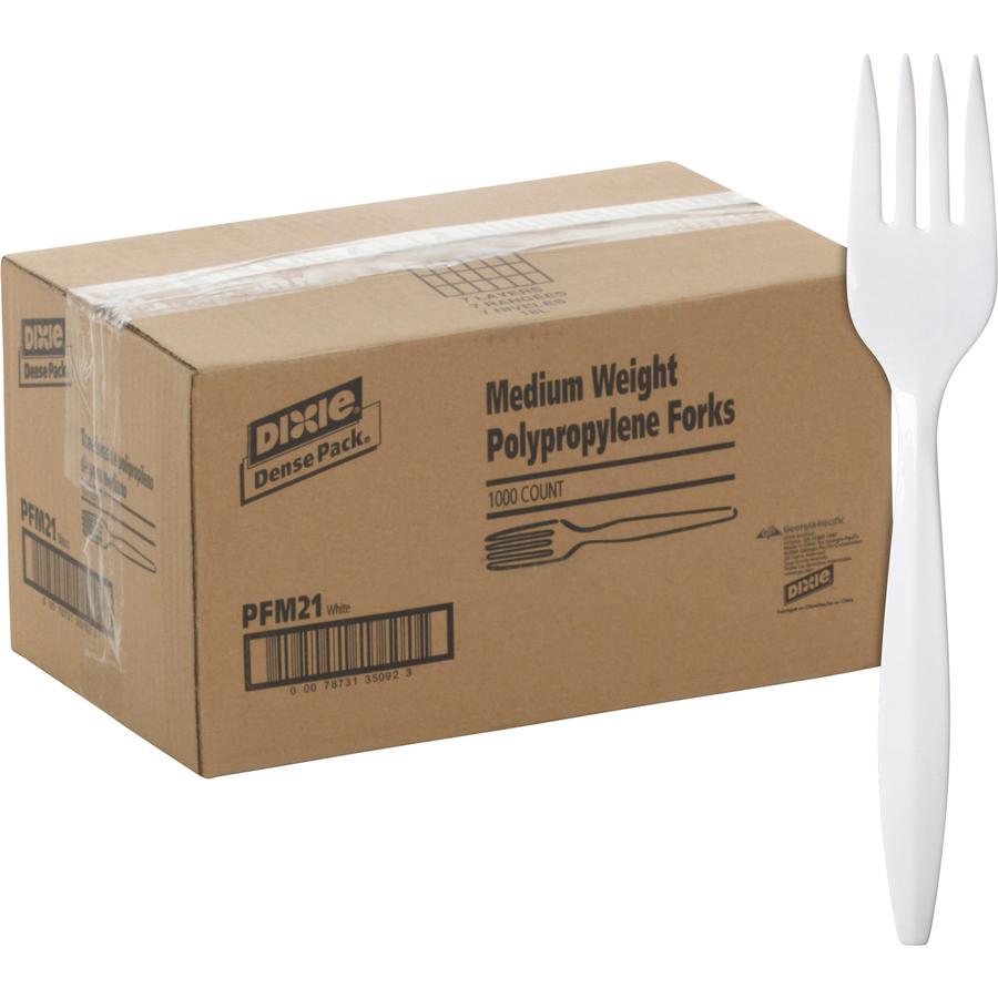Dixie Medium-weight Disposable Forks by GP Pro - 1000/Carton - Fork - 1000 x Fork - White. Picture 3