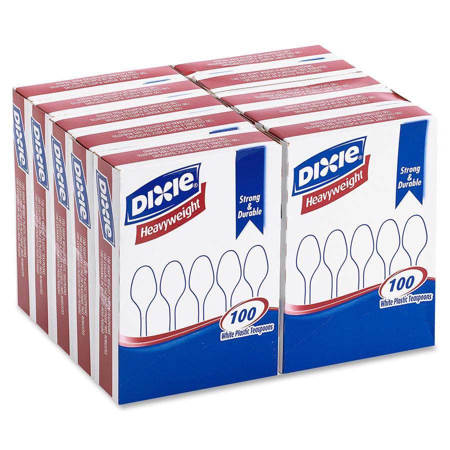 Dixie Heavyweight Disposable Teaspoons Grab-N-Go by GP Pro - 100/Box - Teaspoon - 100 x Teaspoon - Polystyrene - White. Picture 5